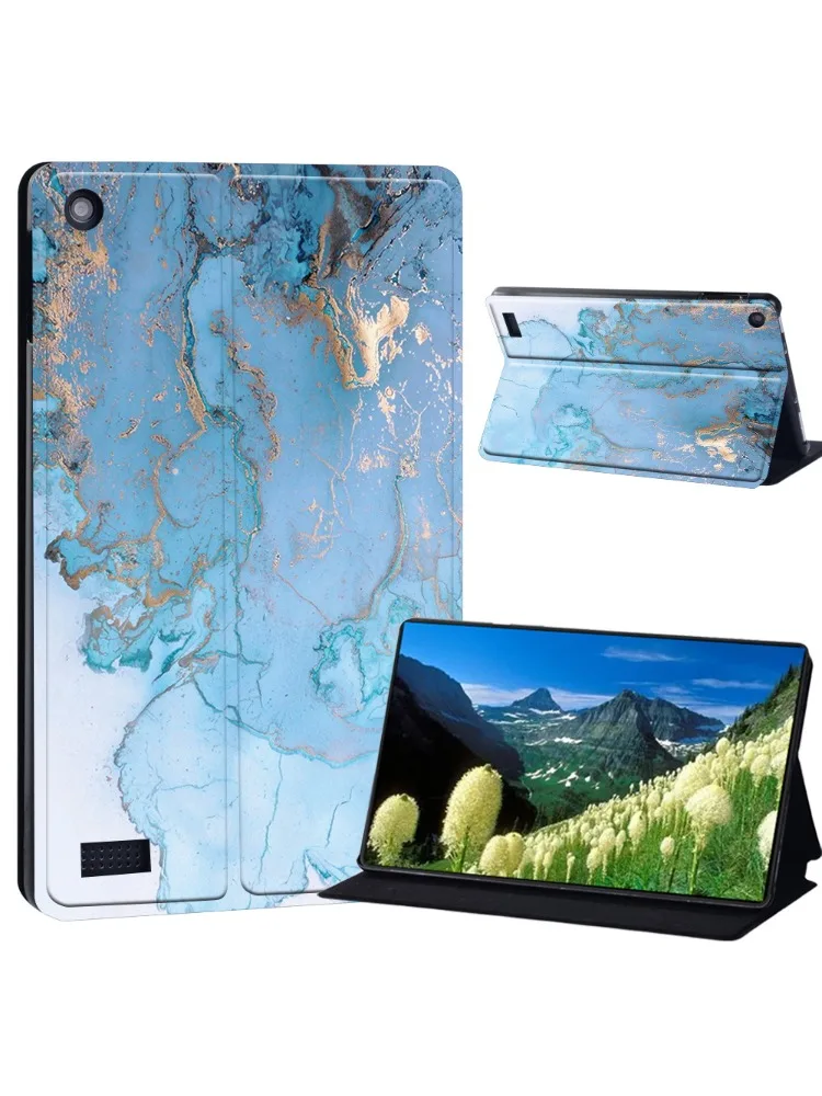 Universal Case For Amazon Fire 7 (5th Gen 2015)/Fire 7 (7th Gen 2017)/Fire 7 (9th Gen 2019) PU Tablet Stand Cover Case