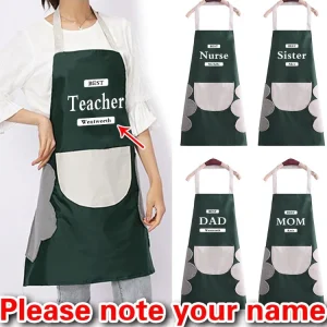 Personalized Customized Kitchen Apron Waterproof Restaurant Barber Shop Fashion Printing Cleaning Apron