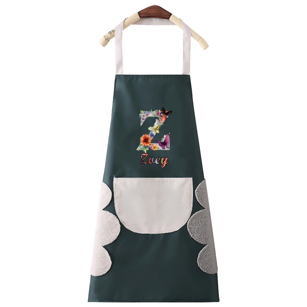 Personalized Customized Household Apron Oil-proof and Hand-wiping Kitchen Cooking Adult Big Pocket Fashion Apron