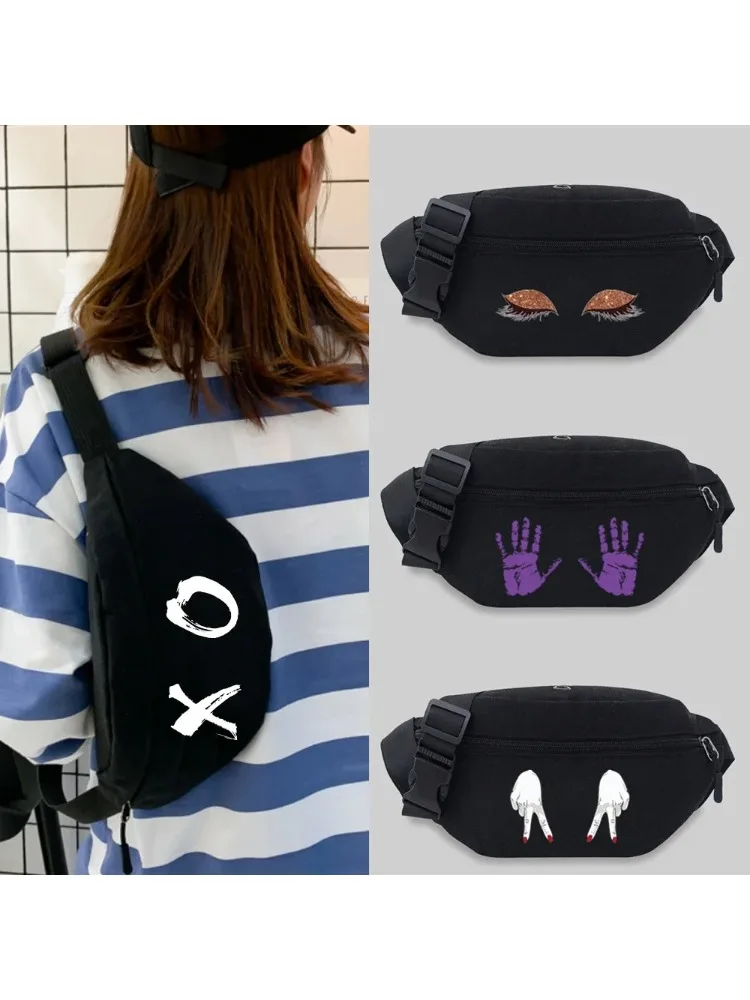 Waist Bag Small Crossbody Sling Bags Chest Pattern Series Messenger Waist Bag Chest Bag Leisure Sports Canvas Fanny Pack