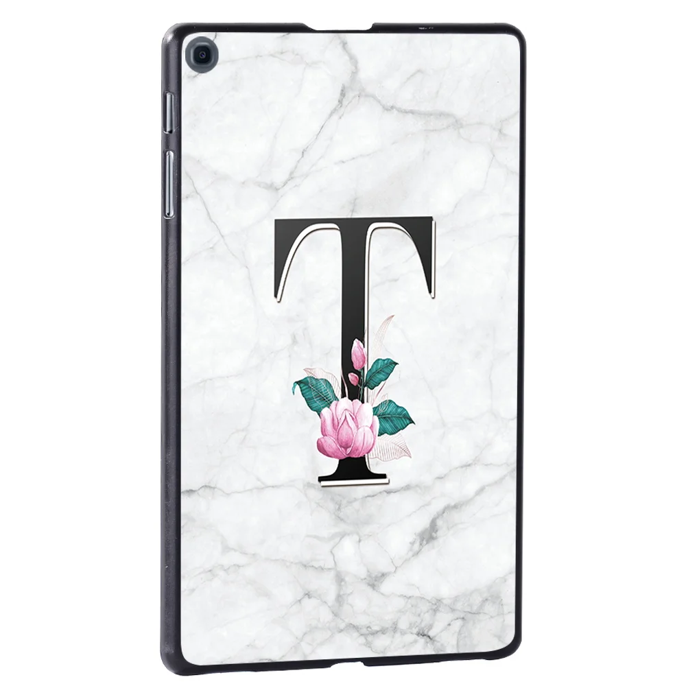 Tablet Case for Samsung Galaxy A7 Lite T220 8.7″ Tab S4 S6 S5e S6 Lite S7 A 8.0 A7 10.4 T500 Cover with White Marble 26 Letters
