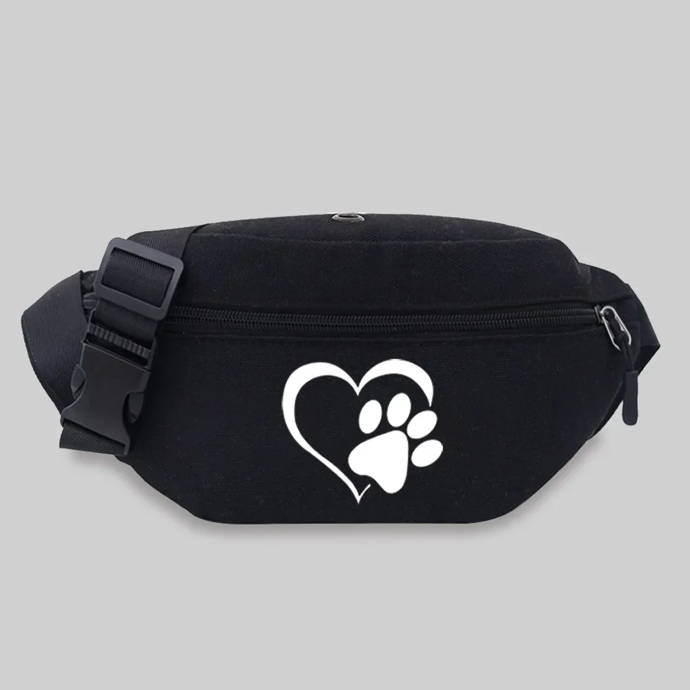 Women’s Sports Waist Bag Unisex Bum Bags Love Pattern Series Lightweight Black Outdoor Sports Chest Bag Wild Fanny Pack