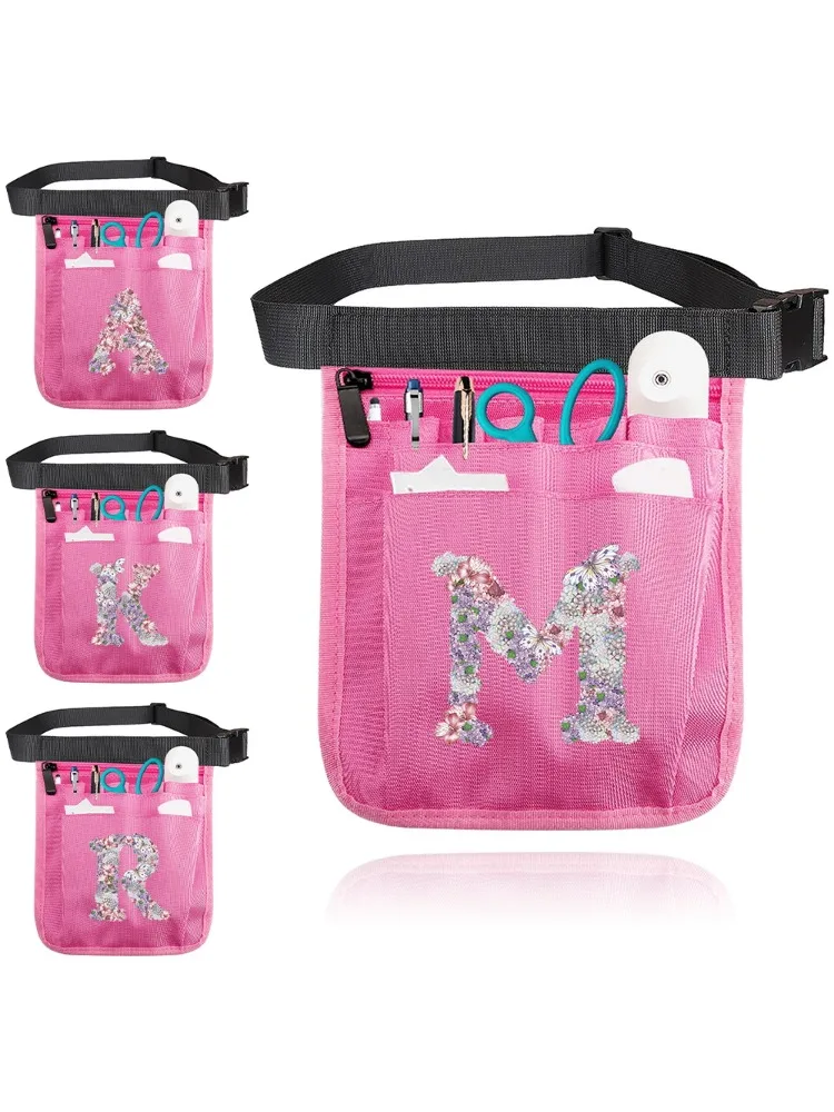 Nurse Waist Bag Multifunctional Nurse Bags Rose Flower Series Adjustable Bags Strap Multi Pocket Durable Waist Organizer