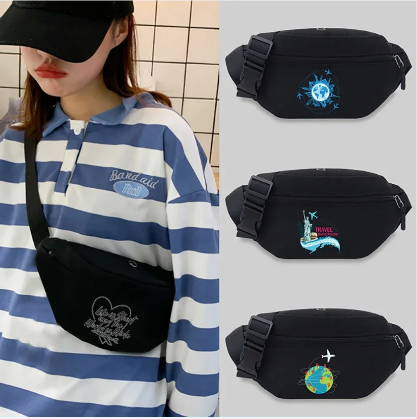 Fanny pack Popular Student Bum Bag Travel Pattern series Messenger Waist Bag Leisure Sports Canvas Mobile Phone Bags 2025