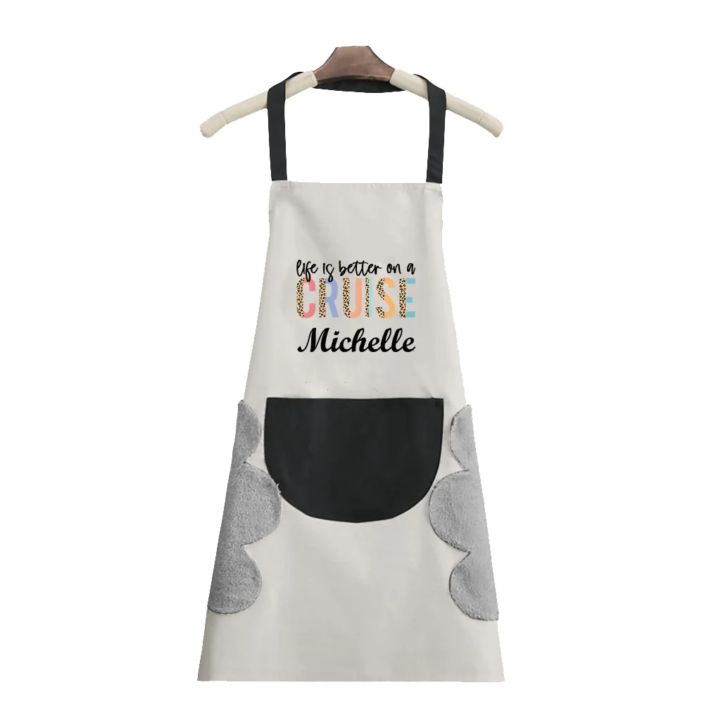 Personalized Customized Kitchen Apron Oil-proof and Waterproof Adult Waist Fashion Apron Kitchen Supplies for Men and Women.