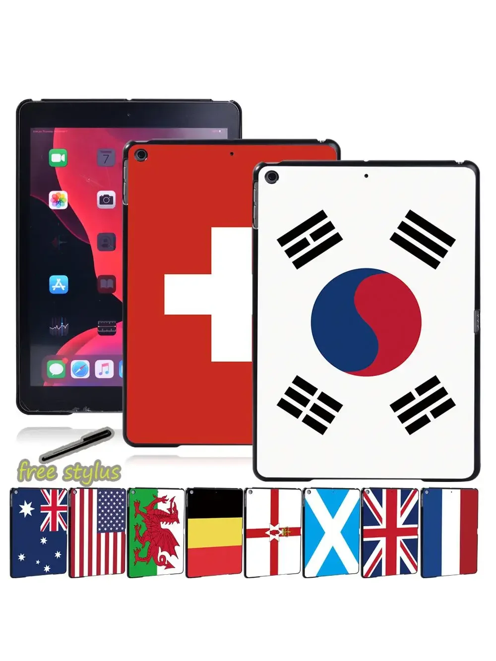 Multicolor Plastic Tablet Cover Case Suitable for Apple IPad 2019 7th 10.2 Inch Tablet Stand Cover Case Tablet Accessories