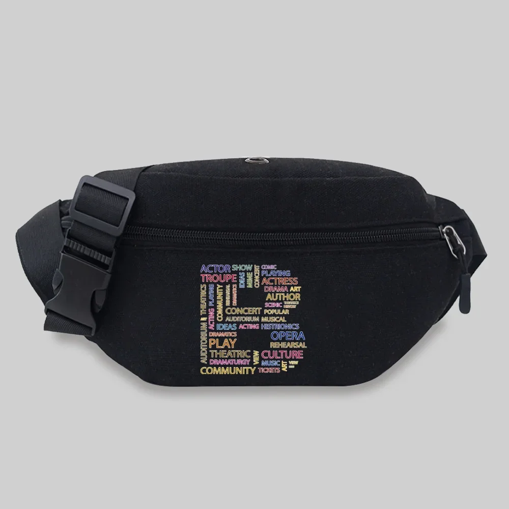 Trend Text Lettern Pattern Waist Bag Chest Bags Unisex Student Printing Leisure Sports Bum bag Wild Fanny pack