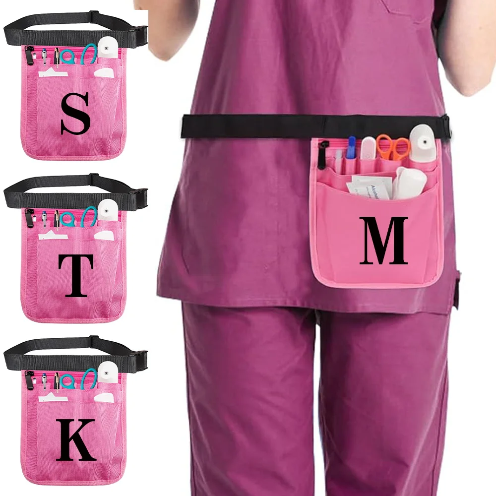 Nurse Waist Pocket Black Series Simple Durable Multi Pocket Waist Bag High-quality Nurse Organizer Multifunctional Storage Bags