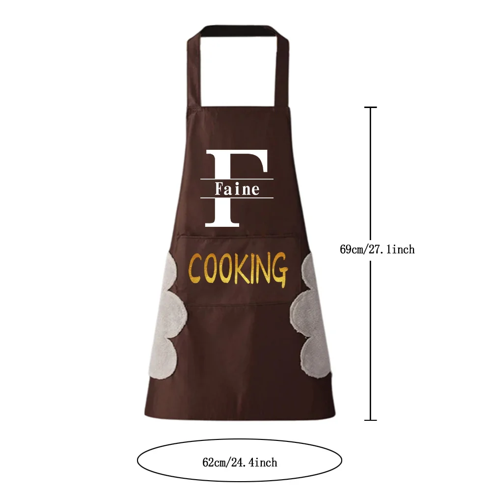 Personalized CustomizedCustom Name Pattern Chef Hat Cooking Apron Unisex Bib Kitchen Cooking Baking