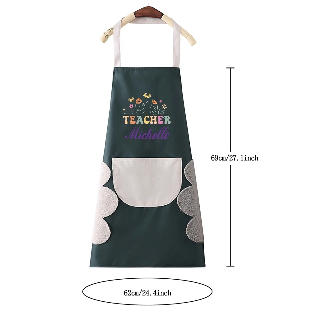Personalized Customized Unisex Waterproof Kitchen Apron Restaurant Shop Work Clothes Pocket Fashion Cleaning Apron
