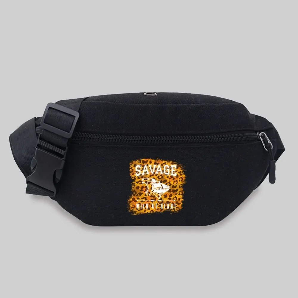 Belt Bag Unisex Bum Bags Student Trend Wild Pattern Print Lightweight Wild Outdoor Sports Fanny Pack Black Leisure Chest Bag