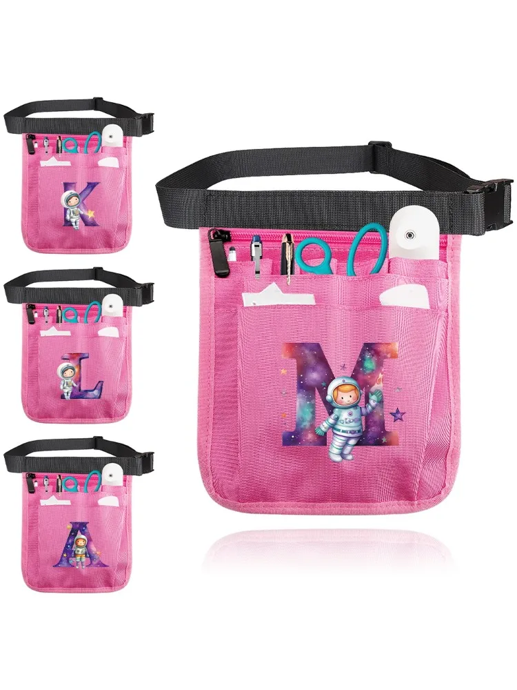 Nurse Waist Pocket Multifunctional Medical Supplies Storage Pack Durable Waist Bag Astronaut Letter Series Unisex Storage Bags