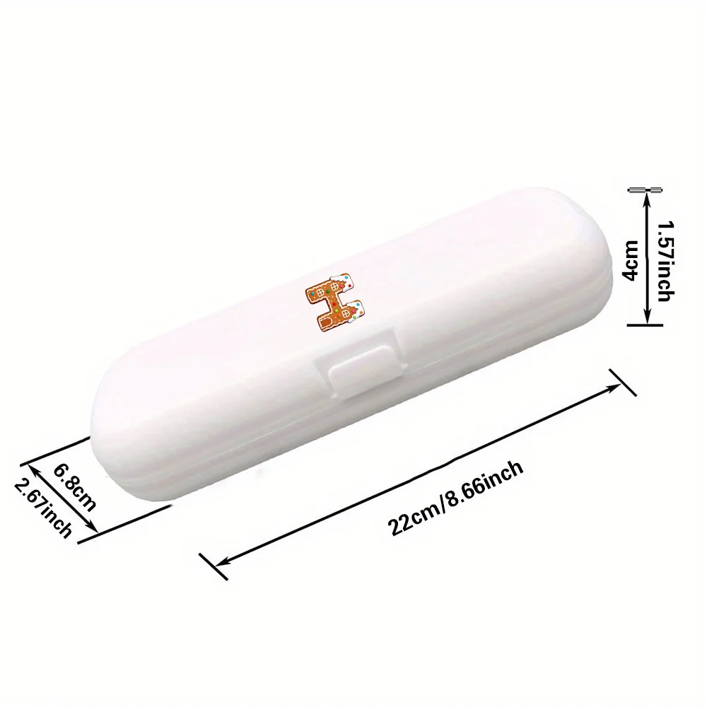 Electric Toothbrush Durable Storage Case Portable Toothbrush Protective Cover Box with Air Holes Travel Tool Gingerbread Pattern