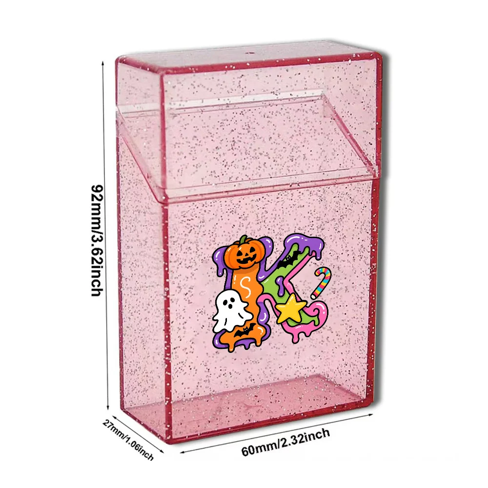 Ladies Fashion Cigarette Box Plastic Magnetic Tobacco Box Portable Dustproof Cigar Storage Case Halloween Gift Candy Pattern