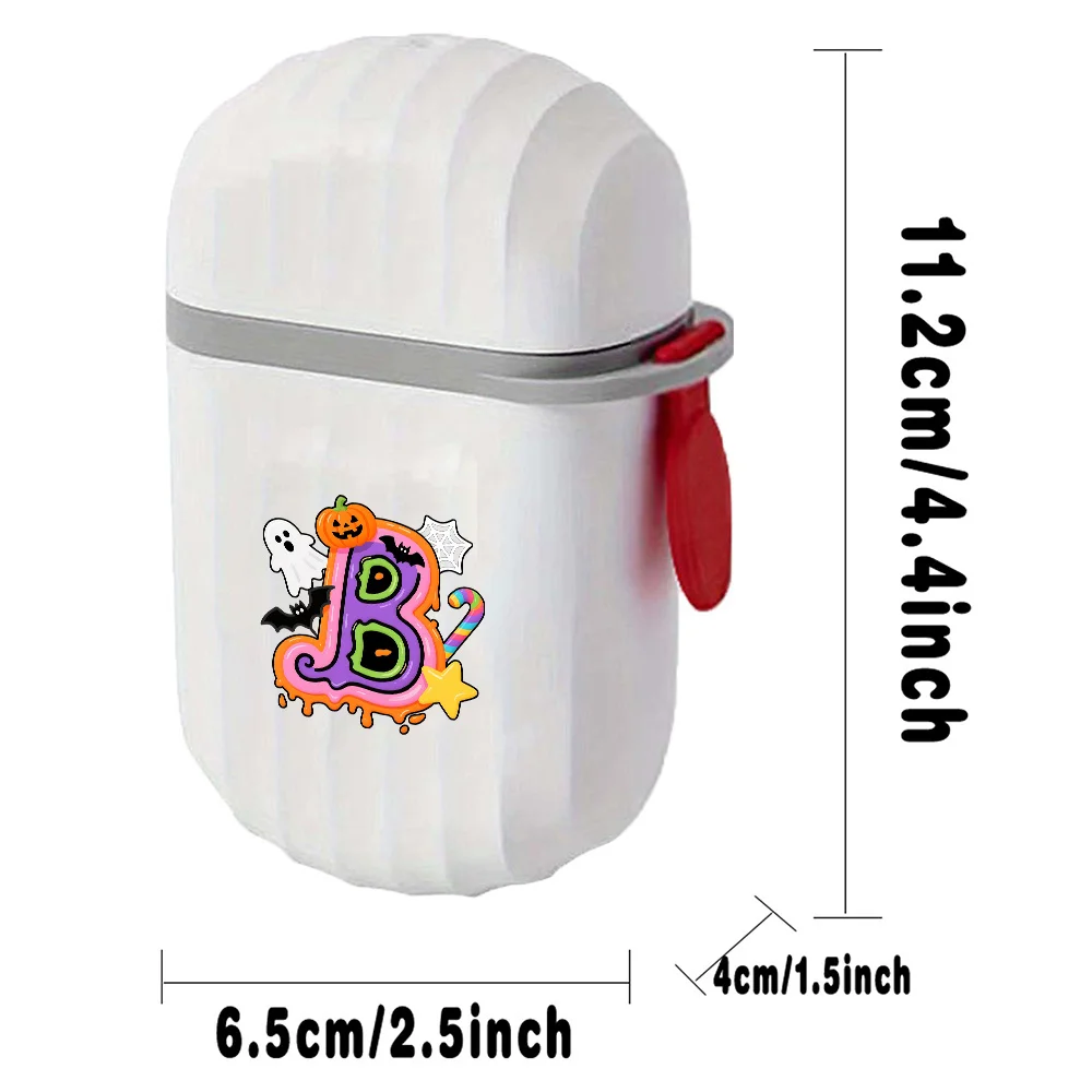 Portable Capsule Shaped Soap Cartridge Tray Leak Proof Soap Storage Box Durable Plastic Dustproof Storage Case Candy Pattern