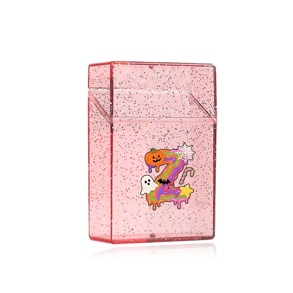 Ladies Fashion Cigarette Box Plastic Magnetic Tobacco Box Portable Dustproof Cigar Storage Case Halloween Gift Candy Pattern