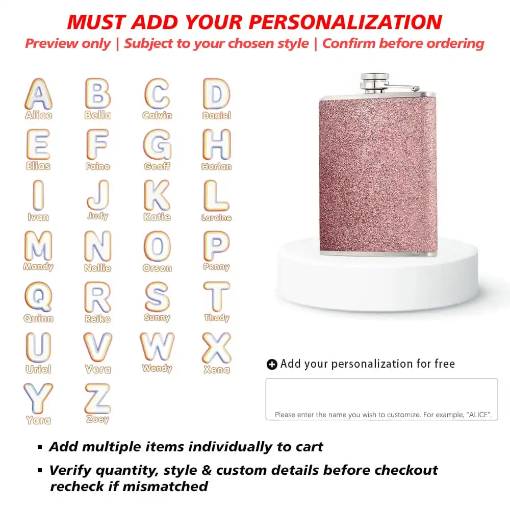 Customized Name 8oz Exquisite ladies’ Wine Pot, Stylish Wine Bottle Container Creative Christmas Gift Rainbow Gradient Pattern