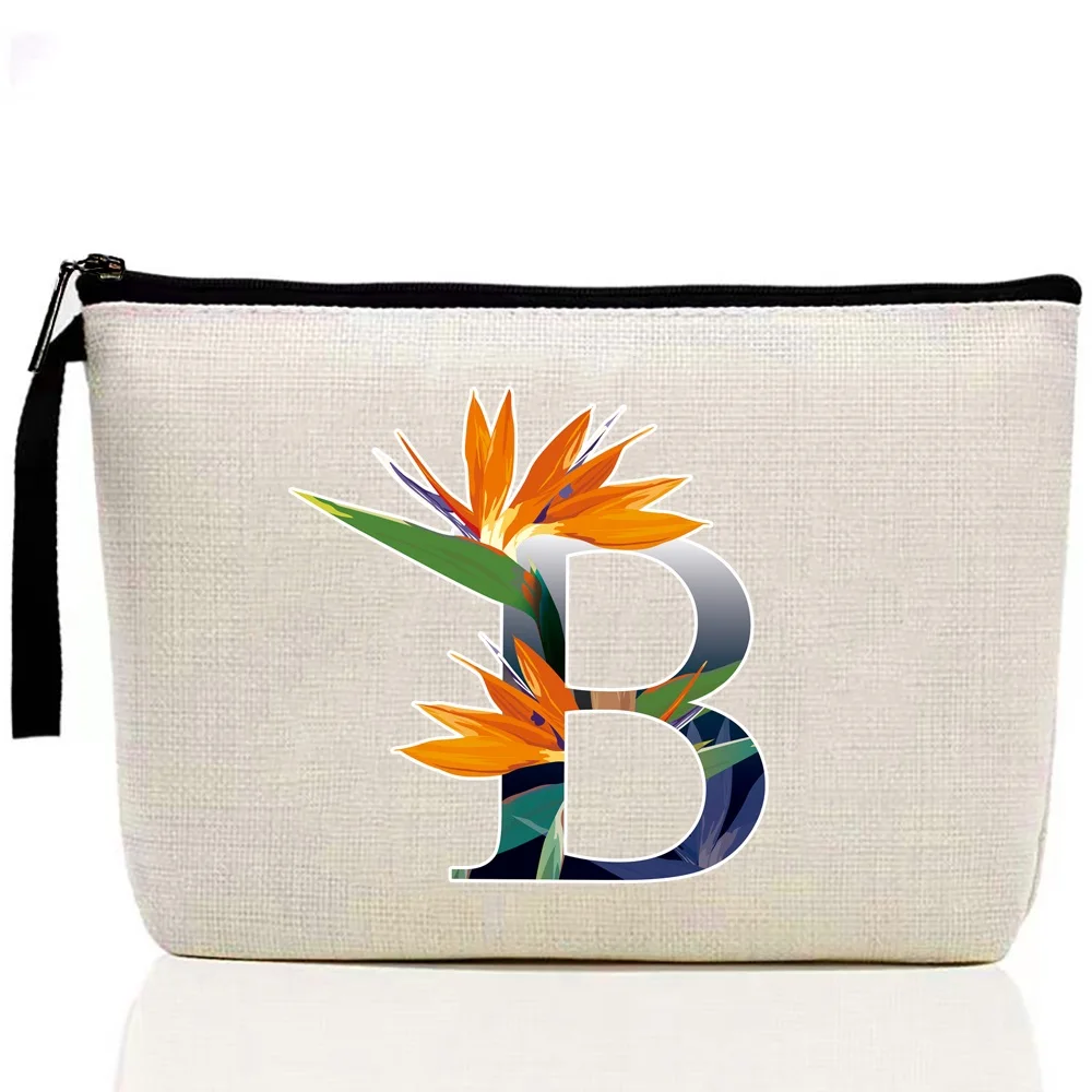 Makeup Bag Groceries Organizer Portable Toiletry Storage Bags Foldable Women’s Zipper Cosmetic Handbags Flower Color Series