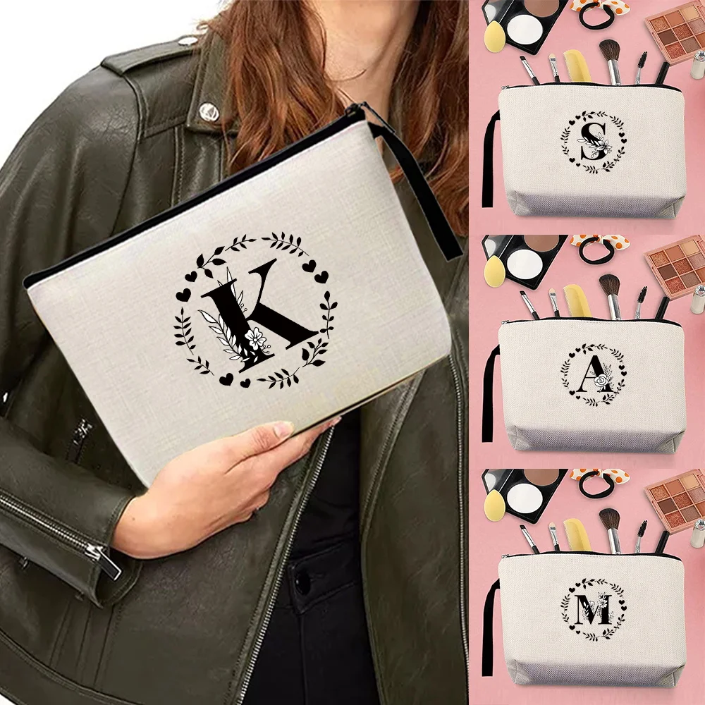 Makeup Bag 1PC Foldable Storage Cosmetic Pack Toiletry Handbag Women Cosmetic Zipper Storage Bags Garland Letter Series