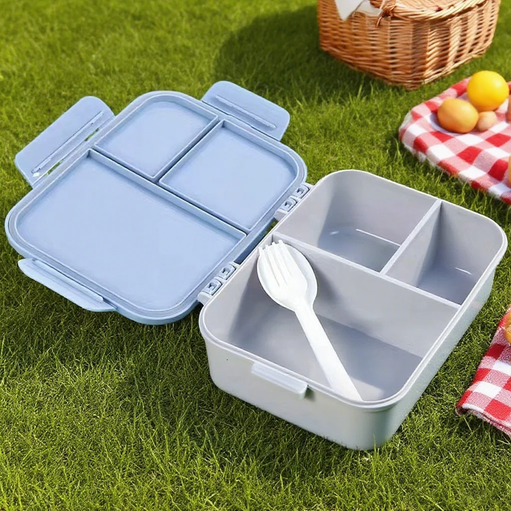 Customized Name Food Compartment Storage Box Large Capacity Lunch Box Leak Proof Resistant Tableware Gingerbread Pattern