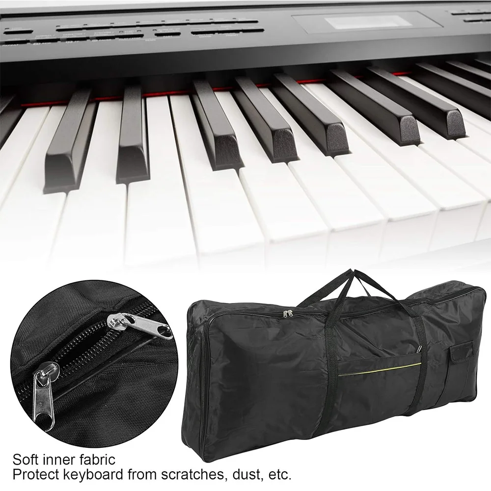 Portable Instrument Storage Case Shockproof 61 Key Electronic Piano Bag Fashion Big Pocket White Series Durable Handbags