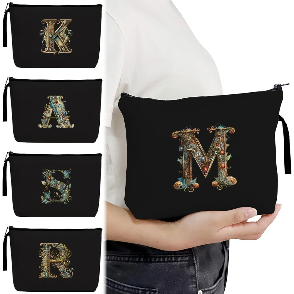 Cosmetic Bag Toiletry Handbag Portable Travel Small Cosmetic Bags Cash Wallet Lipstick Storage Pouch Graphic Letter Series