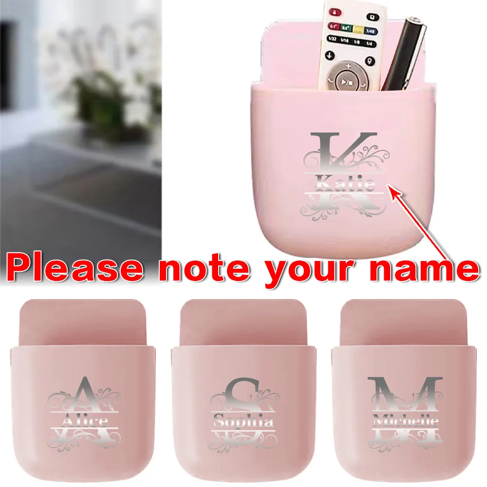 Customized Name Non Porous Wall Mounted Container Multifunctional Remote Control Storage Box Durable Grocery Organizer