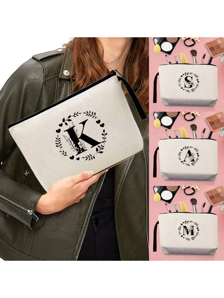 Makeup Bag 1PC Foldable Storage Cosmetic Pack Toiletry Handbag Women Cosmetic Zipper Storage Bags Garland Letter Series