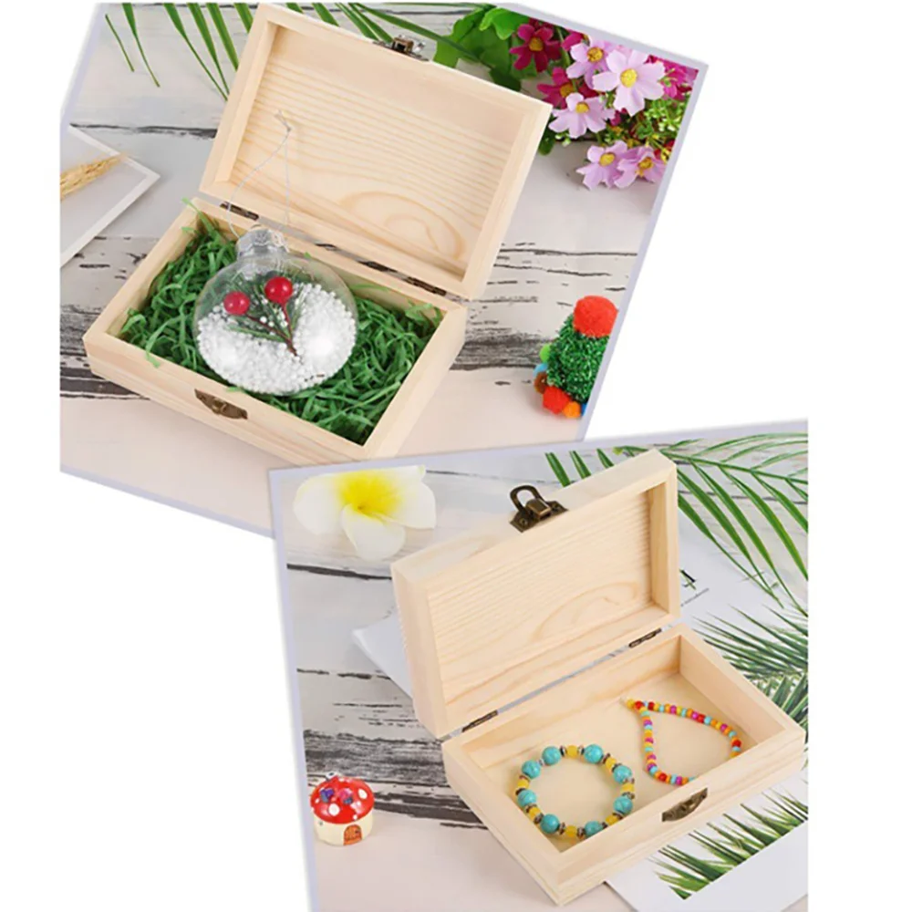 Vintage Wooden Storage Box Creative Print Flip Top Candy Box Practical Wooden Daily Essential Organizer Halloween Letter Pattern