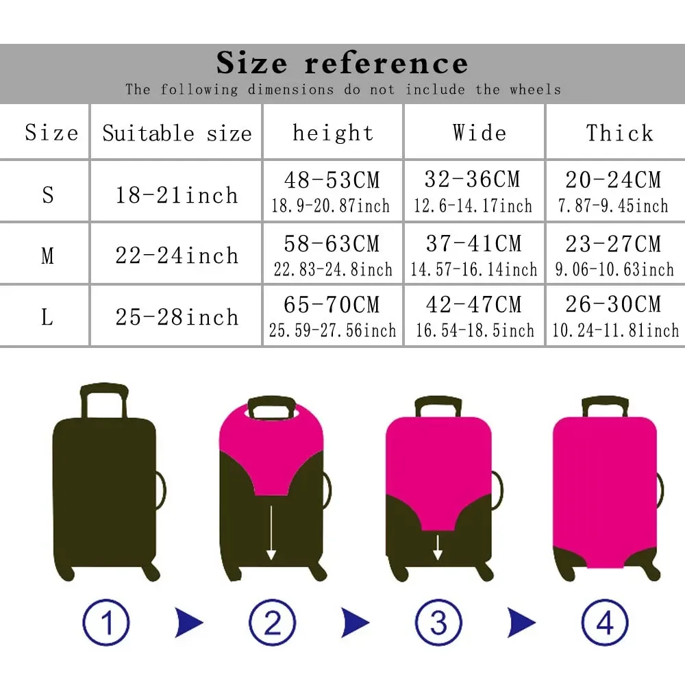 2025 New Luggage Protective Cover Travel Accessories Protective Case Wear Resistant Multiple Style Options 18-28inch Dust Cover