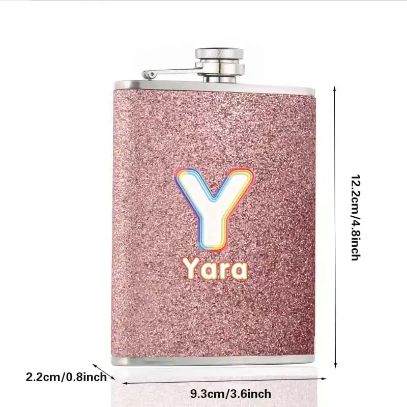 Customized Name 8oz Exquisite ladies’ Wine Pot, Stylish Wine Bottle Container Creative Christmas Gift Rainbow Gradient Pattern