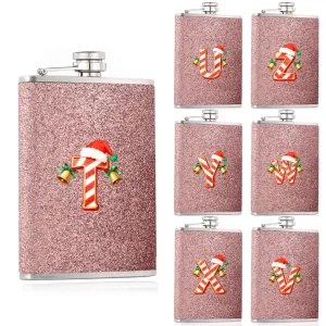 Portable Metal Wine Jug Durable Stylish Alcohol Container Sturdy Whiskey Bottle Storage Christmas Jingle Bell Letter Pattern