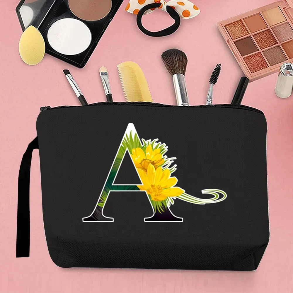 Cosmetic Bag Toiletry Storage Pouch Zipper Makeup Bags Handheld Bags Lazy Cosmetics Tool Storage Pack Flower Color Series