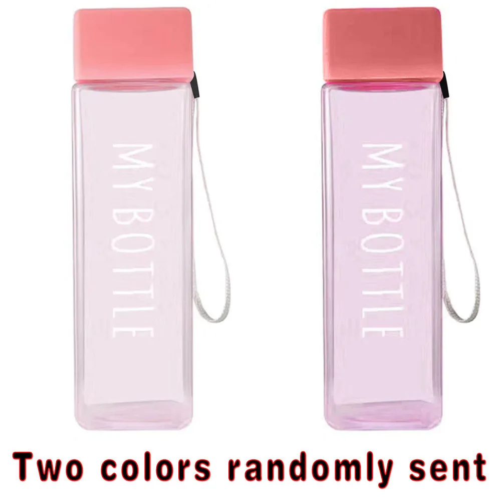 500ml Protable Milk Tea Bottle Women Large Capacity Clear Drinking Bottle Dustproof Seal Juice Cup with rope Gingerbread Pattern