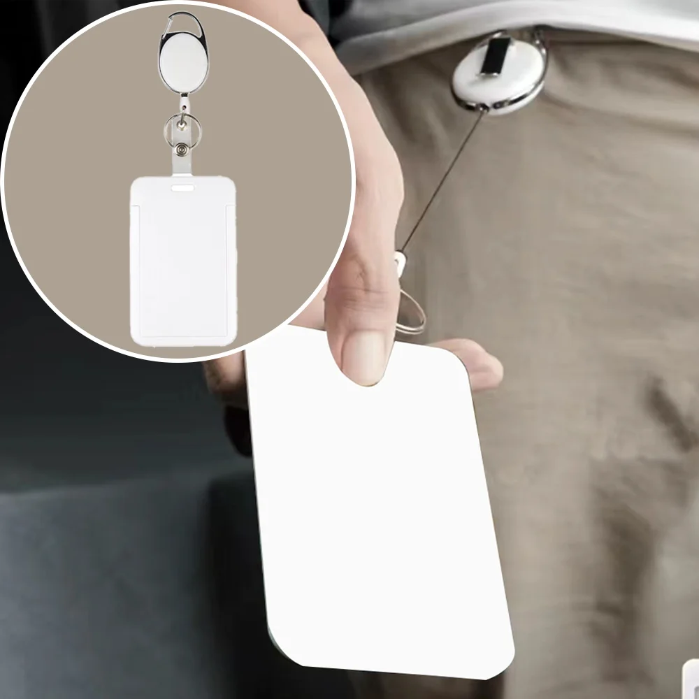 Employee Badge Card Holder with Expandable Hanging Rope Work Id Hard Shell Protective Cover Halloween Gift Candy Letter Pattern