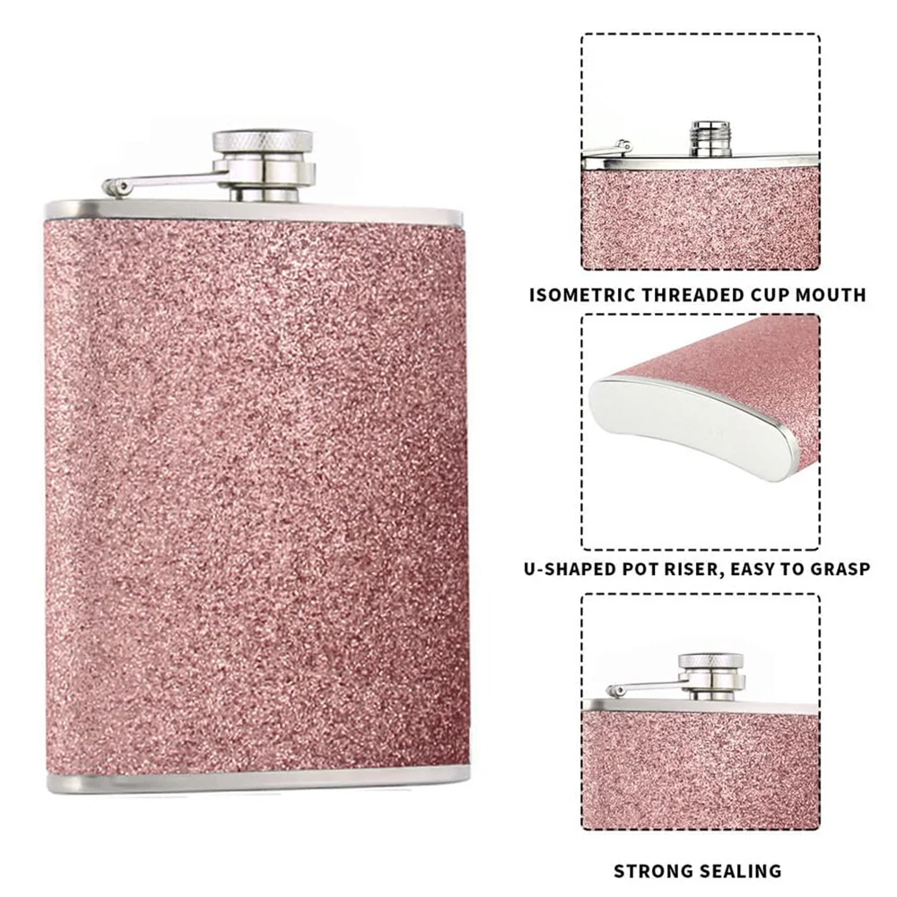 Portable Metal Wine Jug Durable Stylish Alcohol Container Sturdy Whiskey Bottle Storage Christmas Jingle Bell Letter Pattern