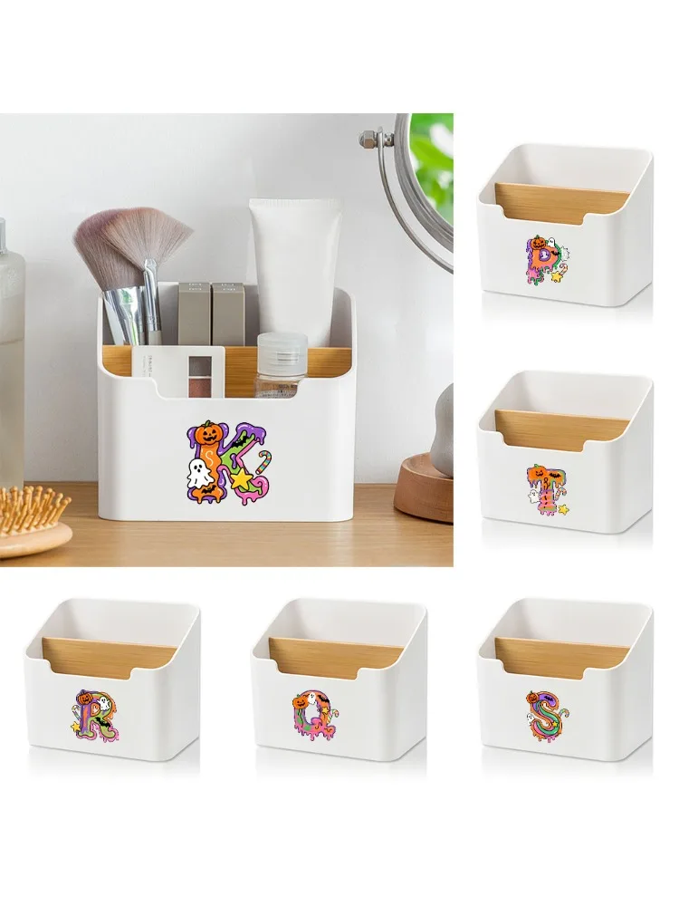 Multifunctional Compartment Storage Box Desk Organizer Cosmetic Stationery Remote Control Organizer Candy Letter Pattern