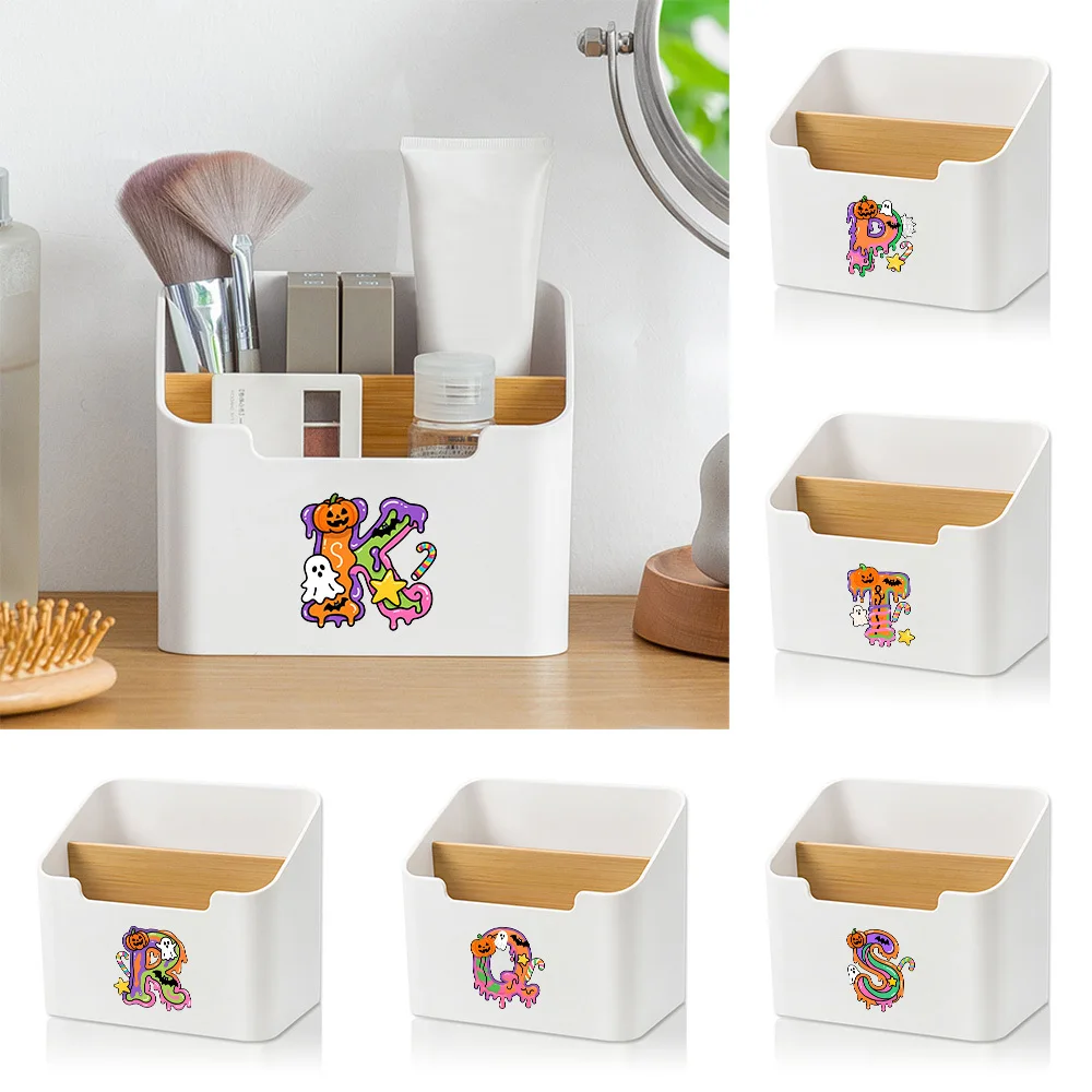 Multifunctional Compartment Storage Box Desk Organizer Cosmetic Stationery Remote Control Organizer Candy Letter Pattern