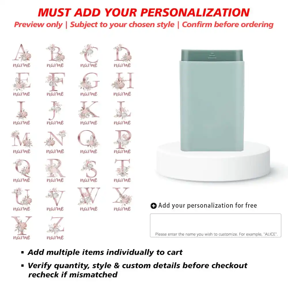 Customized Name Travel Pill Box Medicine Organizer Case Pill Protector Storage Dispenser Personalized Pink Floral Letter Design