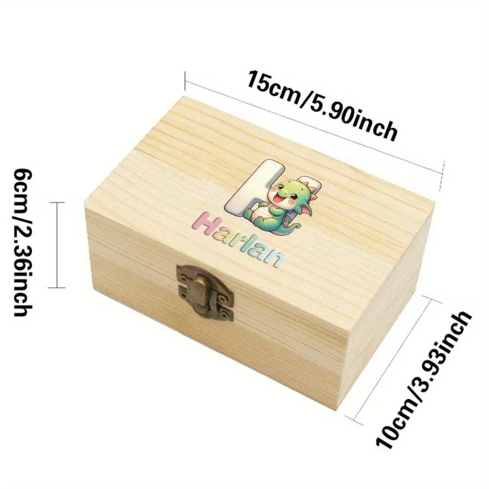 Customized Name Retro Wooden Flip Storage Box Jewelry Ring Display Case Handmade Keepsake Gift Packing with Front Clasp