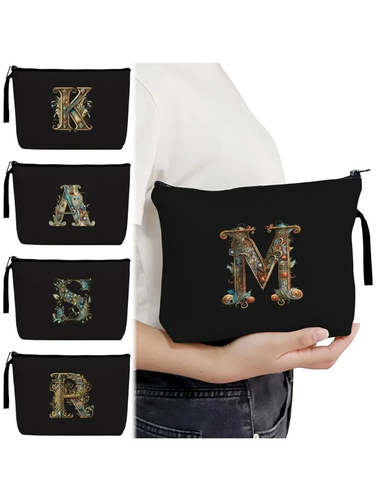 Cosmetic Bag Toiletry Handbag Portable Travel Small Cosmetic Bags Cash Wallet Lipstick Storage Pouch Graphic Letter Series