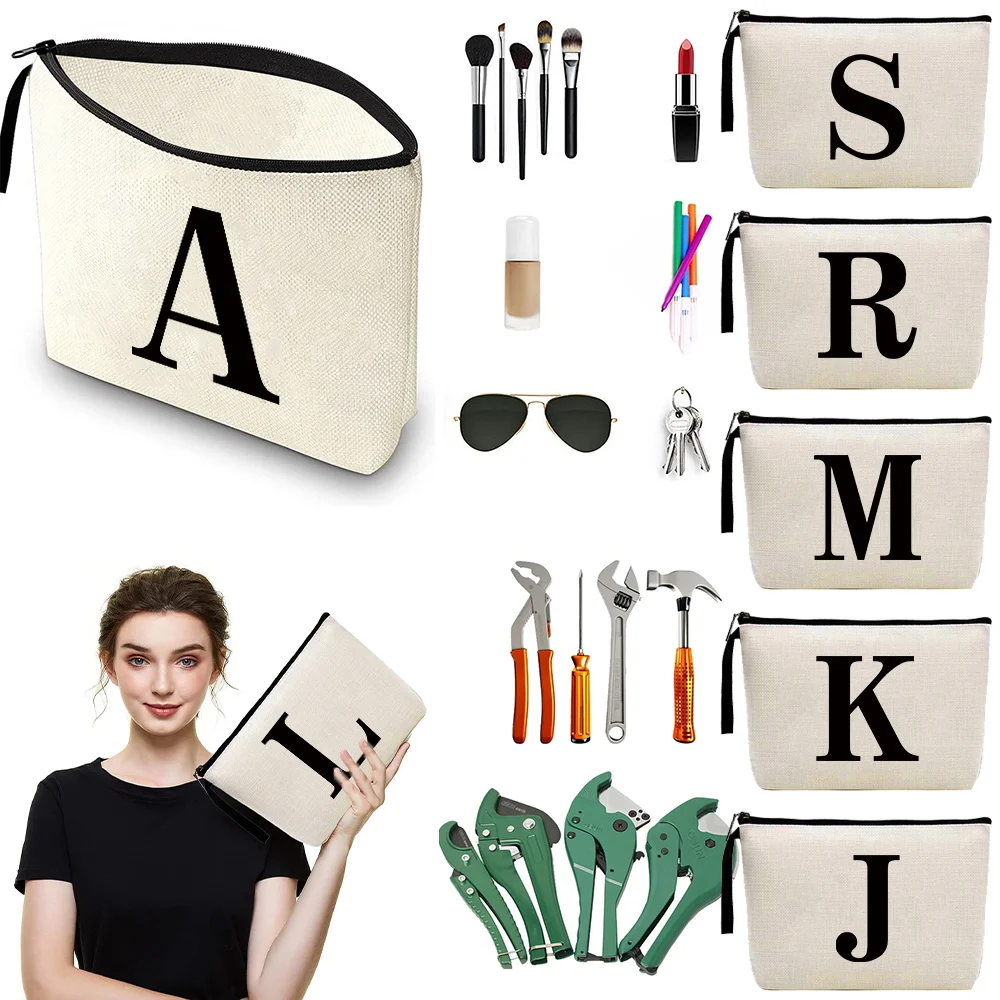 Makeup Bag Women’s Cosmetic Pack Large Capacity Zipper Cosmetic Bags Washable Portable Cash Storage Wallet Black Series