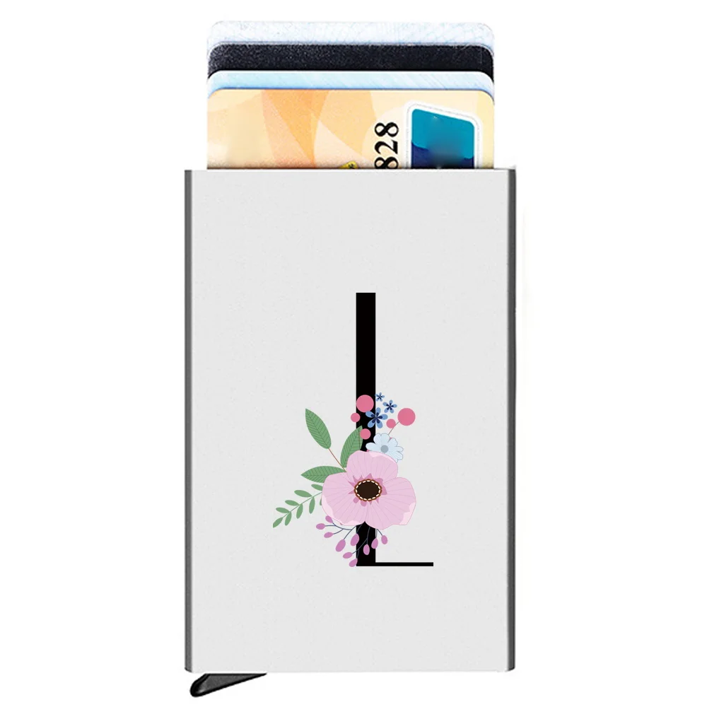 Pop-Up Metal Blocking RFID Card Box Flower and Black Series Mini Portable Wallet Gifts Fashion Metal Bank Credit Card Holder