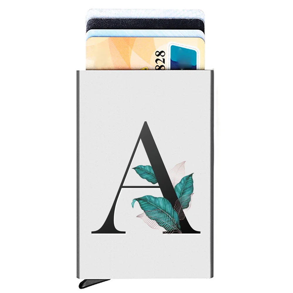 Credit Card Holder Gift Card Storage Boxs Fashion Multi-functional Leaf Series Pop-Up Business Cards Box Minimalist Wallet