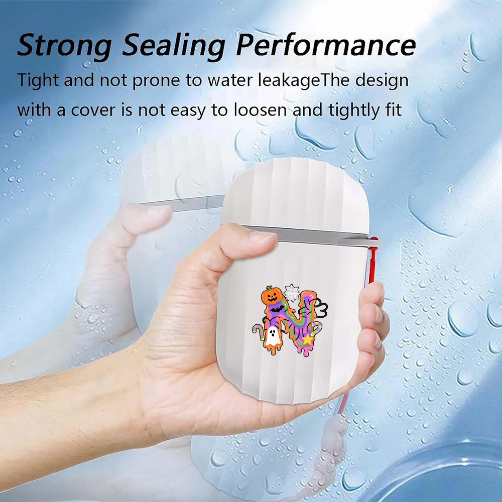 Portable Capsule Shaped Soap Cartridge Tray Leak Proof Soap Storage Box Durable Plastic Dustproof Storage Case Candy Pattern