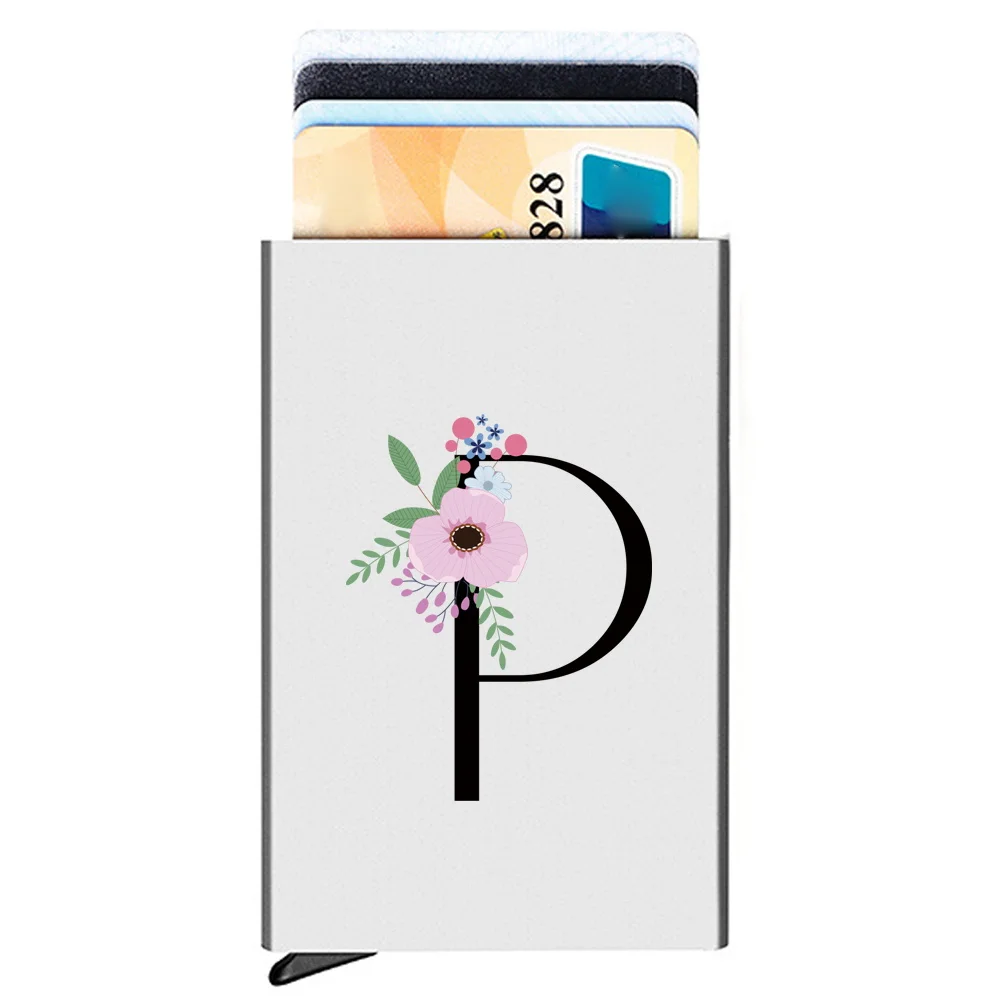 Pop-Up Metal Blocking RFID Card Box Flower and Black Series Mini Portable Wallet Gifts Fashion Metal Bank Credit Card Holder