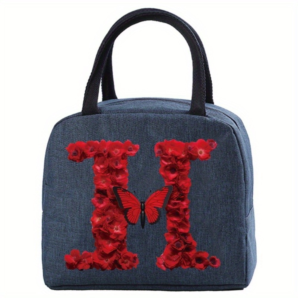 Insulated Lunch Bag, Thermal Bento Tote, Handbag Rectangular Food Carrier with Zipper Closure Non-food Contact, Ice Pack Picnic Bag, back To School