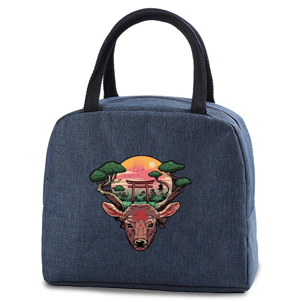 Insulated Lunch Bag, Thermal Bento Tote, Handbag Rectangular Food Carrier with Zipper Closure Non-food Contact, Ice Pack Picnic Bag, back To School