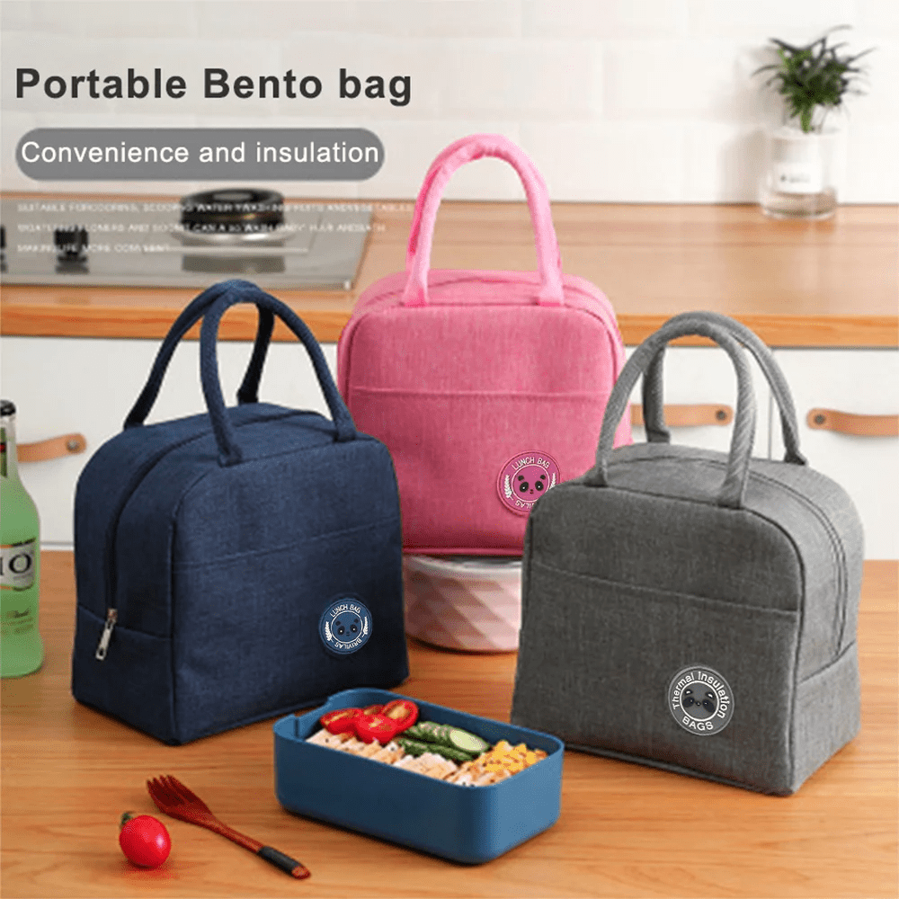 Portable Handheld Insulated Lunch Bag Aluminum Foil Thermal Food Container Bag Suitable for Work Commuting, Bento Box Carrier Picnic Cooler Camping Non-Food Contact, back To School