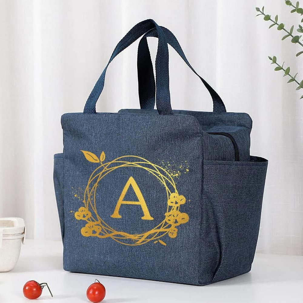 Insulated Lunch Bag – Thick Aluminum Foil Handbag Non-Food Contact, Portable Storage Bag Ideal for Picnics & Outdoor Meals, Picnic Essentials | Stylish Lunch Bag, Back To School